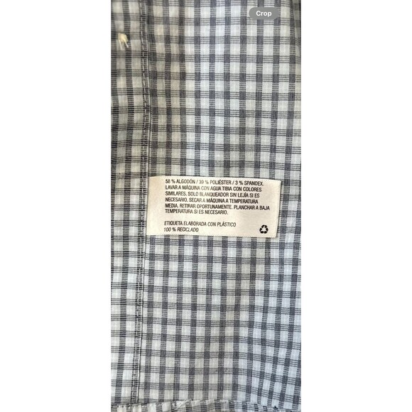 Goodfellow Co Mens Standard Fit Check Shirt Gray White Gingham Long Sleeve XXL - Picture 6 of 16